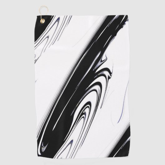 Modernes Schwarz und Weiß Golfhandtuch (Vorderseite)