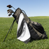 Modernes Schwarz und Weiß Golfhandtuch (Gras)