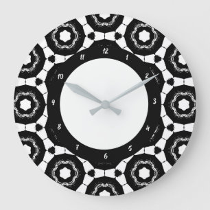 Modernes Schwarz und Weiß Große Wanduhr