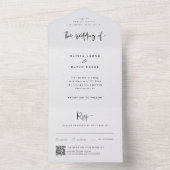 Modernes Schwarz und Weiß | HochzeitQR-Code All In One Einladung (Innen Boden)