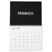 Modernes Schwarz und Weiß Kalender (Mär 2027)