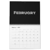 Modernes Schwarz und Weiß Kalender (Feb 2027)