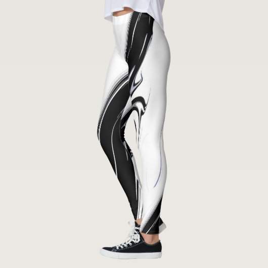 Modernes Schwarz und Weiß Leggings (Links)