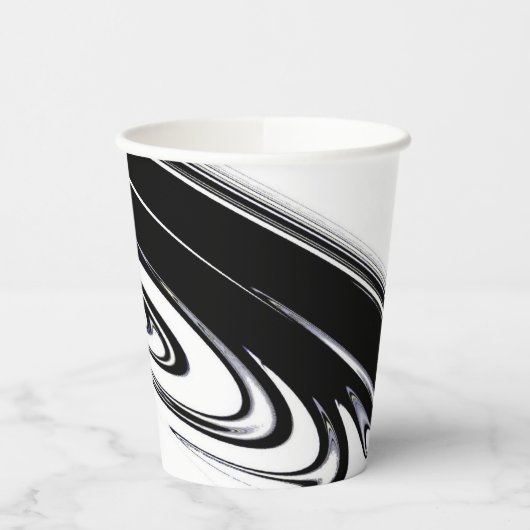 Modernes Schwarz und Weiß Pappbecher (Links)