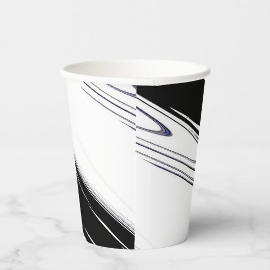 Modernes Schwarz und Weiß Pappbecher (Rechts)