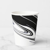 Modernes Schwarz und Weiß Pappbecher (Vorderseite)