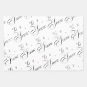 Modernes Schwarz und Weiß - Schneeopapier lassen Geschenkpapier Set (Vorderseite 3)