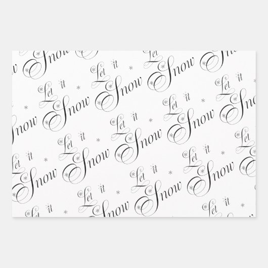 Modernes Schwarz und Weiß - Schneeopapier lassen Geschenkpapier Set (Vorderseite 3)