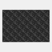 Modernes Schwarz und Weiß - Schneeopapier lassen Geschenkpapier Set (Vorderseite 2)