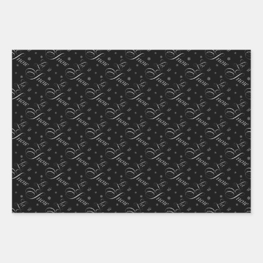Modernes Schwarz und Weiß - Schneeopapier lassen Geschenkpapier Set (Vorderseite 2)