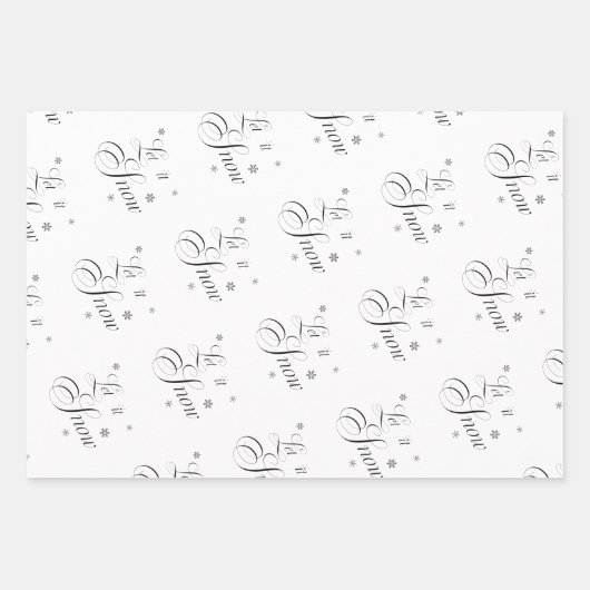 Modernes Schwarz und Weiß - Schneeopapier lassen Geschenkpapier Set (Vorderseite)