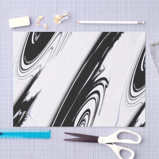 Modernes Schwarz und Weiß Seidenpapier (Handwerk)