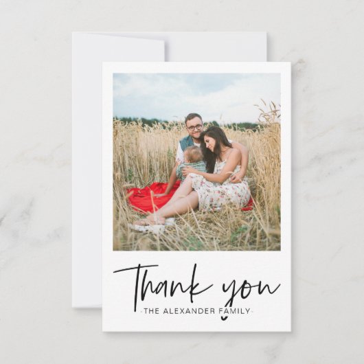 Modernes Schwarz und Weiß Vielen Dank, dass Sie Sc Dankeskarte (Vorderseite)