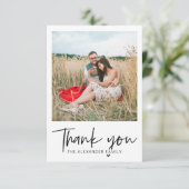 Modernes Schwarz und Weiß Vielen Dank, dass Sie Sc Dankeskarte (Stehend Vorderseite)