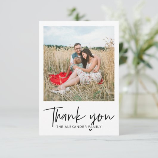 Modernes Schwarz und Weiß Vielen Dank, dass Sie Sc Dankeskarte (Stehend Vorderseite)