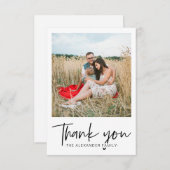 Modernes Schwarz und Weiß Vielen Dank, dass Sie Sc Dankeskarte (Vorne/Hinten)