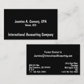 Modernes Schwarz und Weiß Visitenkarte (Vorne/Hinten)