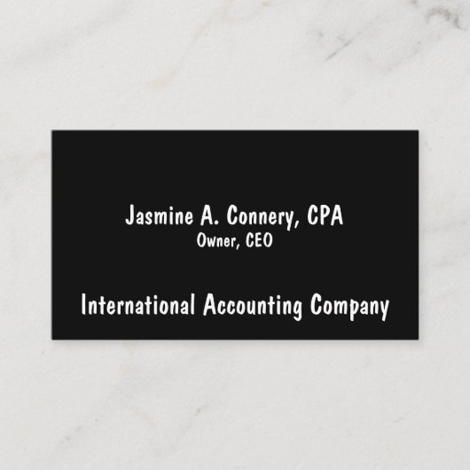 Modernes Schwarz und Weiß Visitenkarte (Vorderseite)