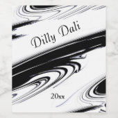 Modernes Schwarz und Weiß Weinetikett (Einzelnes Label)