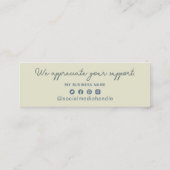 Modernes Schwarz Vielen Dank für Ihr Shopping klei Telefonnummerkarte (Rückseite)