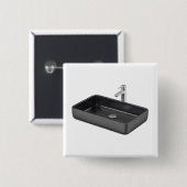 Modernes, schwarz viereckiges Bad Waschbecken mit Button (Vorne & Hinten)