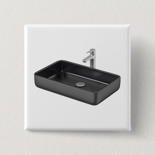Modernes, schwarz viereckiges Bad Waschbecken mit Button (Vorderseite)