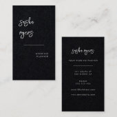Modernes Schwarz Visitenkarte (Vorne/Hinten)
