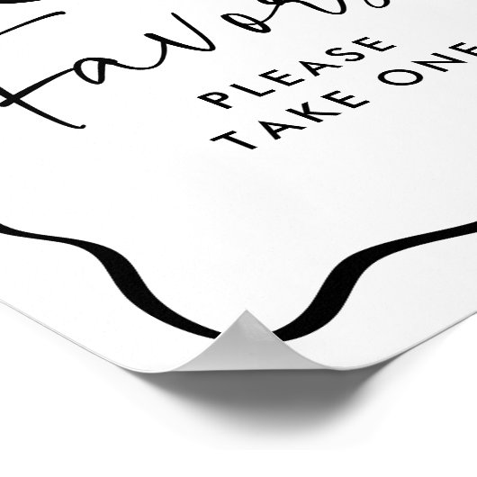 Modernes Schwarz-Wavy-Frame-Abschluss bevorzugt da Poster (Ecke)