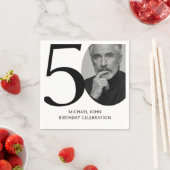 Modernes Schwarz & Weiß 50. Foto Geburtstag Serviette (Beispiel)