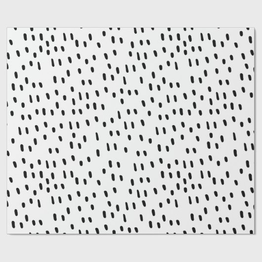 Modernes Schwarz/Weiß Abstrakt Dot Pattern Trendse Geschenkpapier (Flach)