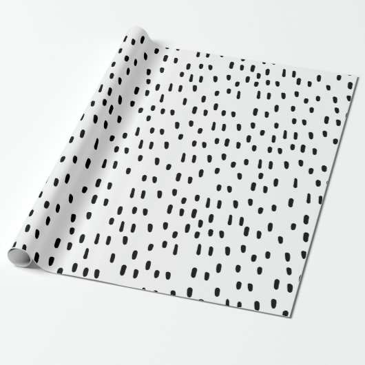 Modernes Schwarz/Weiß Abstrakt Dot Pattern Trendse Geschenkpapier (Ungerollt)
