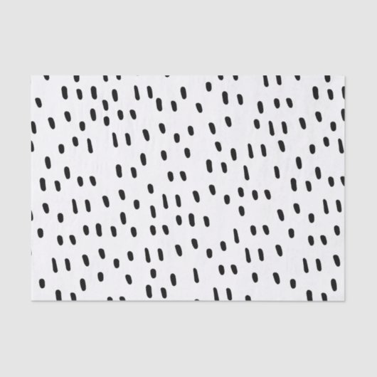 Modernes Schwarz/Weiß Abstrakt Dot Pattern Trendse Seidenpapier (Vorderseite)