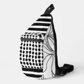 "Modernes Schwarz/Weiß Abstrakt" Schneidebeutel Crossbody Bag (Rechte Ecke)