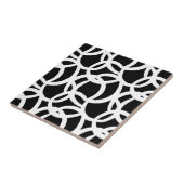 Modernes Schwarz-Weiß-Abstraktes Muster Fliese (Seite)