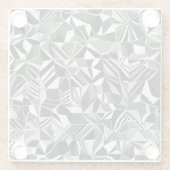 Modernes Schwarz-Weiß-Abstraktes Muster Glasuntersetzer (Rückseite)