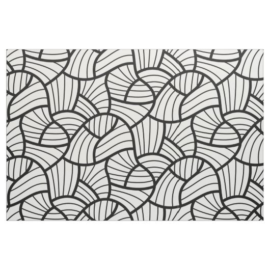 Modernes Schwarz-Weiß-Abstraktes Wirbles Muster Stoff (Fat Quarter (45,7 x 55,9 cm))