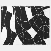 modernes Schwarz-Weiß-Abstraktmuster Fleecedecke (Vorderseite (Horizontal))