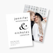 Modernes Schwarz-Weiß-Ampersand-Foto Save The Date