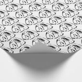 Modernes Schwarz-Weiß-Austern Geschenkpapier (Ecke)