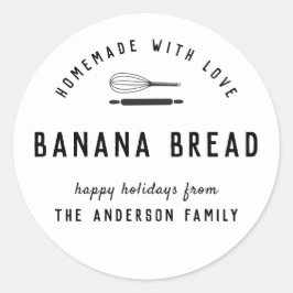 Modernes Schwarz-Weiß-Backgeschenk Runder Aufkleber