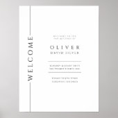 Modernes Schwarz-Weiß-Bar Mitzvah Begrüßungszeiche Poster (Vorne)