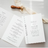 Modernes Schwarz-Weiß-Bar Mitzvah-Booklet geklappt Programm