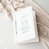 Modernes Schwarz-Weiß-Bar Mitzvah-Booklet geklappt Programm