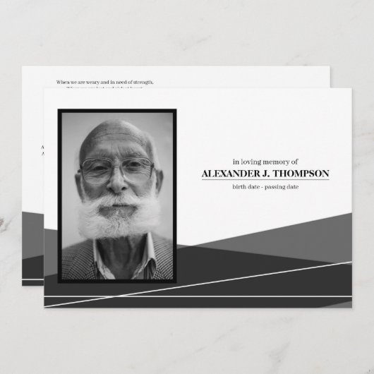 Modernes Schwarz-Weiß-Beerdigung für das liebende  Dankeskarte (Vorne/Hinten)
