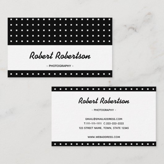 Modernes Schwarz-Weiß-Beruflich Visitenkarte (Vorne/Hinten)
