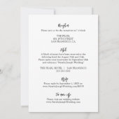 Modernes Schwarz & Weiß Boho auf einer Hochzeit Einladung (Rückseite)