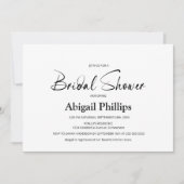 Modernes Schwarz-Weiß-Brautparty Einladung (Vorderseite)