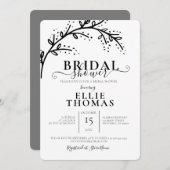 Modernes Schwarz-Weiß-Brautparty Einladung (Vorne/Hinten)