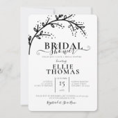 Modernes Schwarz-Weiß-Brautparty Einladung (Vorderseite)