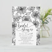 Modernes Schwarz-Weiß-Brautparty Einladung (Stehend Vorderseite)
